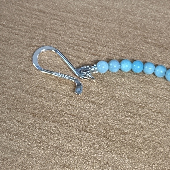 Turquoise mini bead necklace with pendant by Jay King - Picture 9 of 12